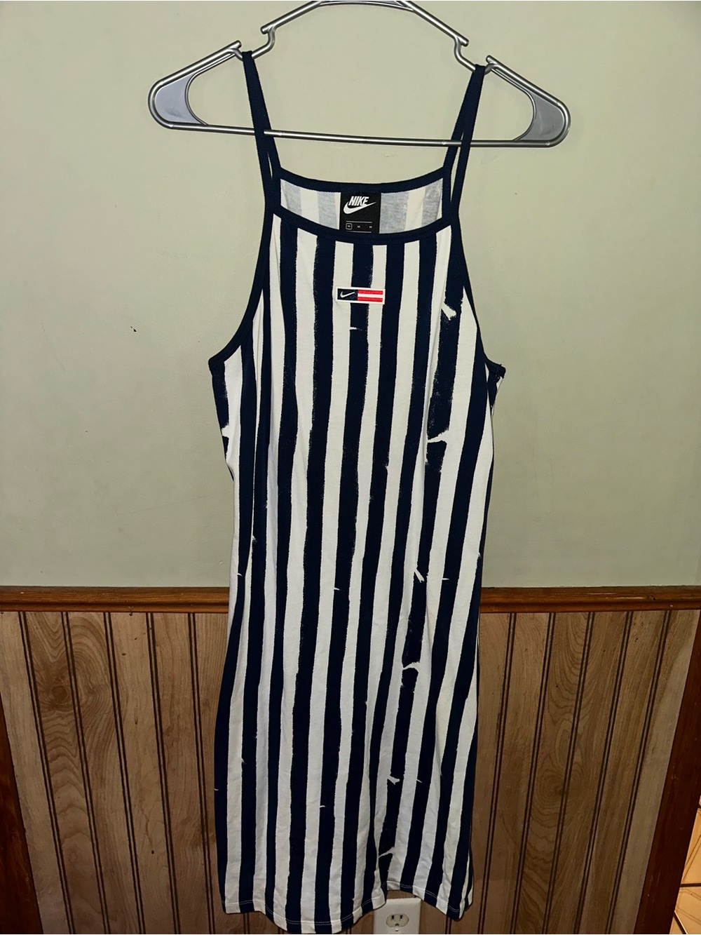 Nike Vertical Stripe Tank Dress - Black & White